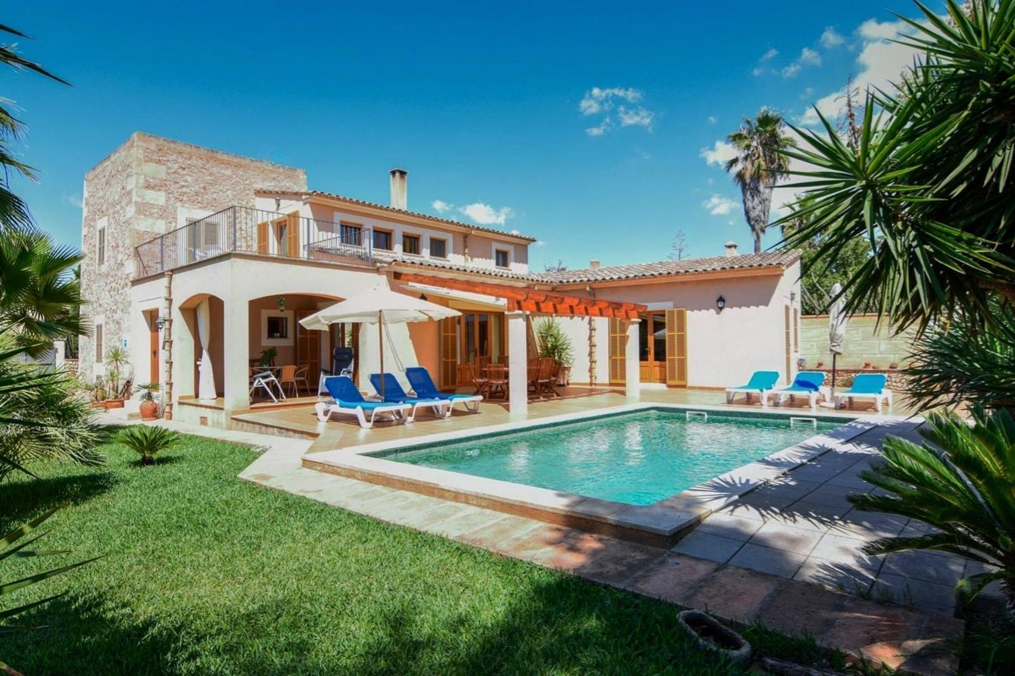 Finca rústica con piscina Cas Padrins de Campos Exterior foto